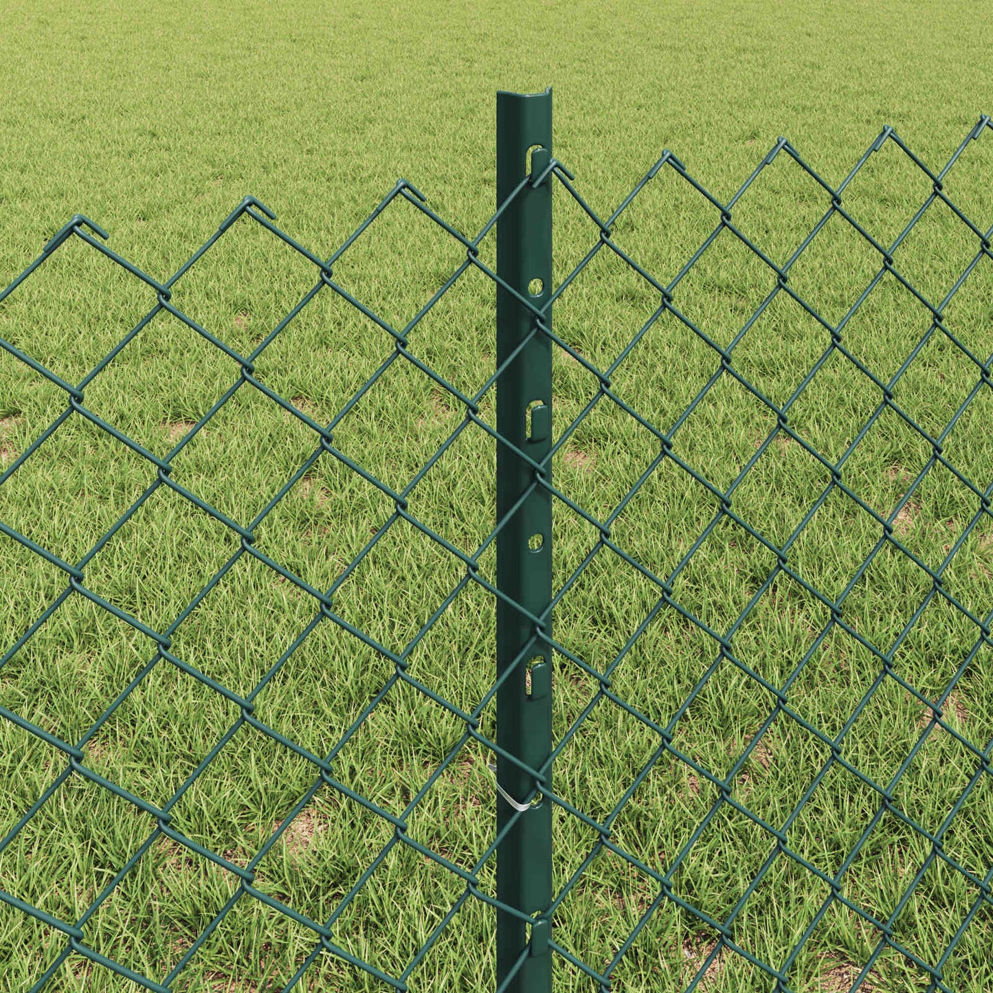 Lánccelpes kerítés oszloppal 25 x 0,6 m PVC-bevonatos acél Zöld