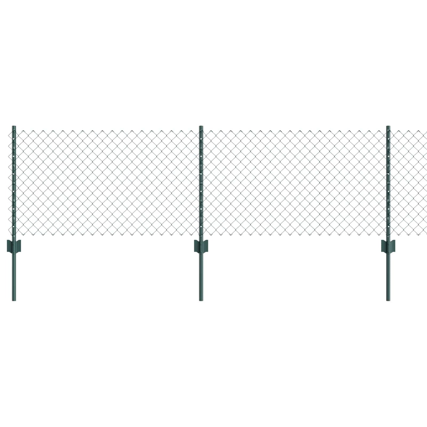 Lánccelpes kerítés oszloppal 25 x 0,6 m PVC-bevonatos acél Zöld
