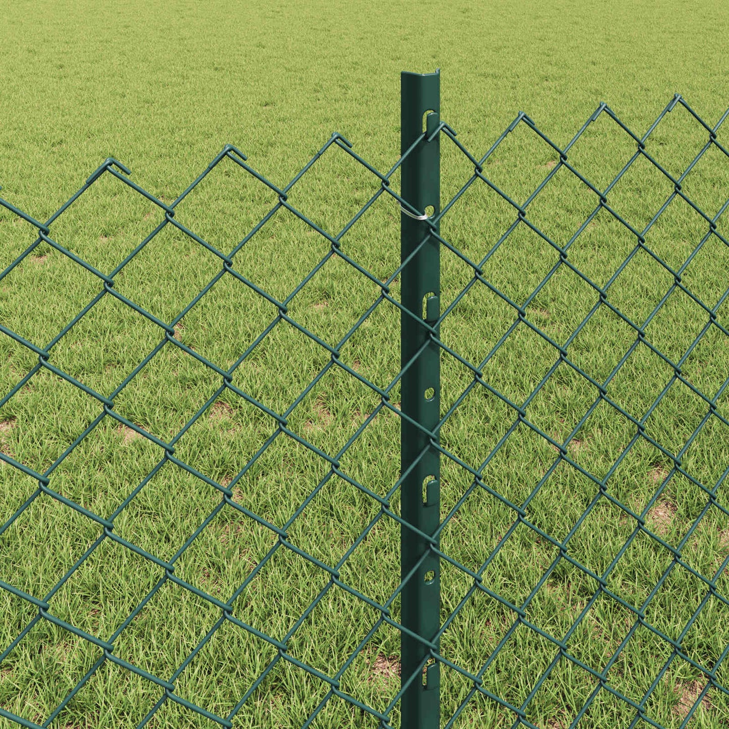 Lánccelpes kerítés oszloppal 25 x 0,8 m PVC-bevonatos acél Zöld