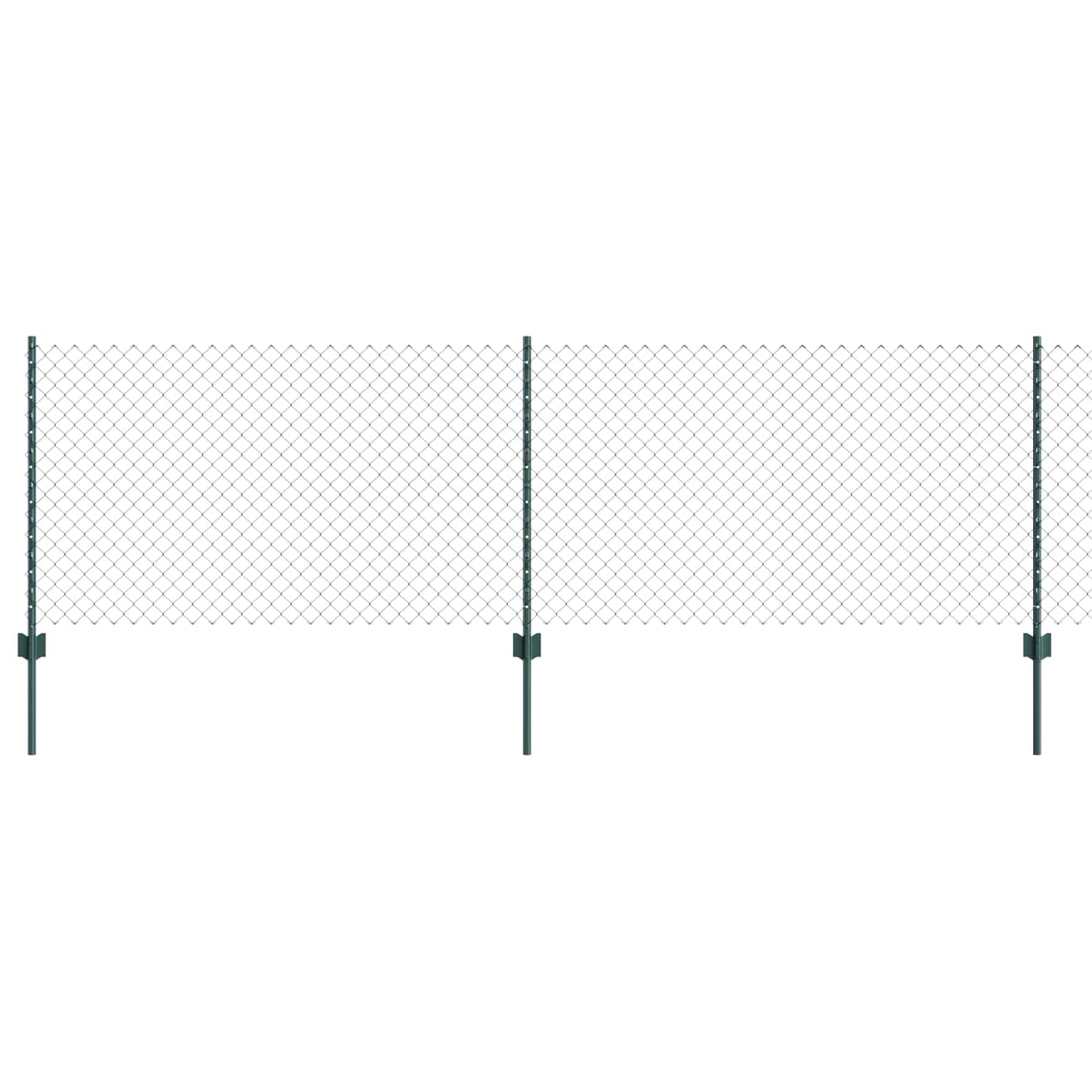 Lánccelpes kerítés oszloppal 25 x 0,8 m PVC-bevonatos acél Zöld