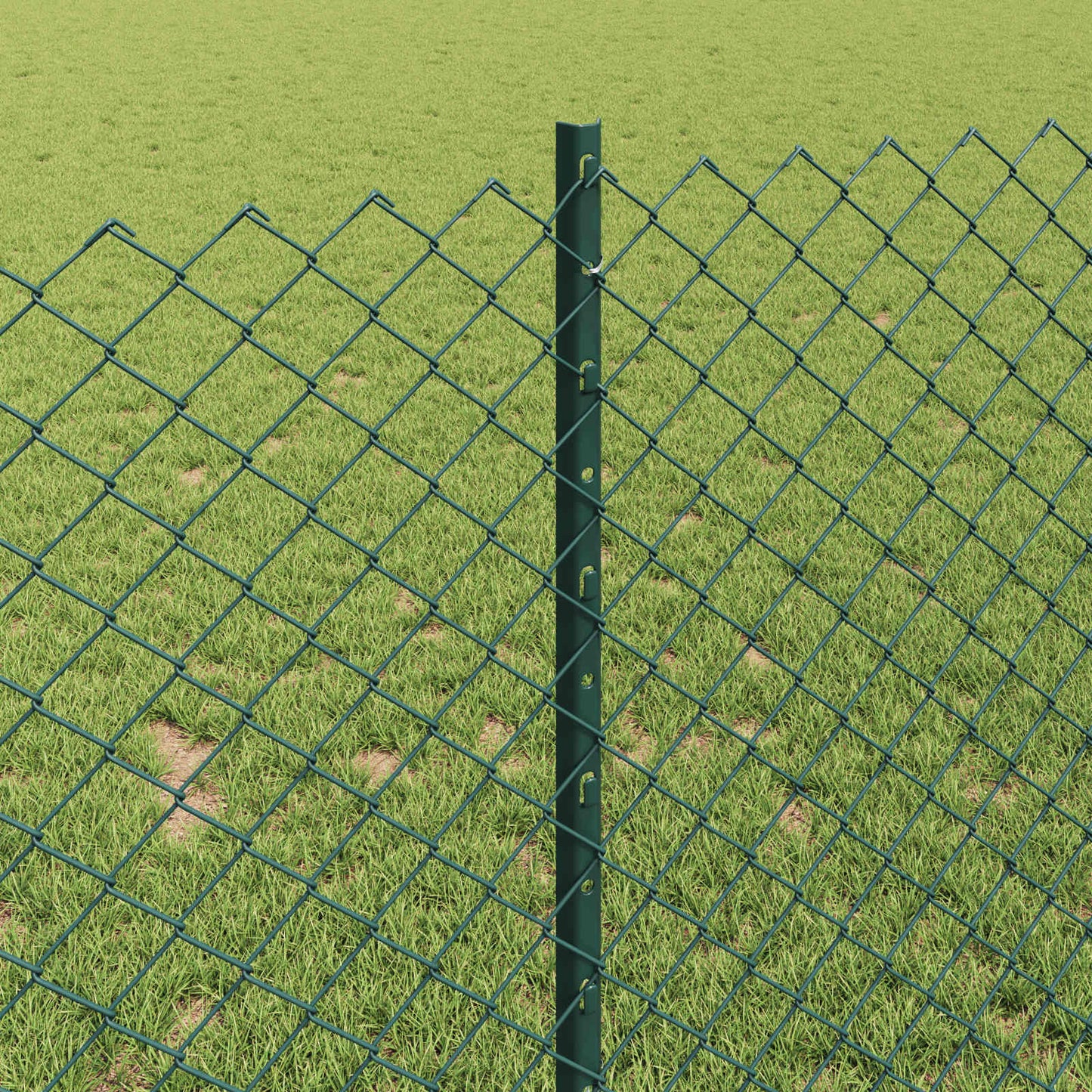 Lánccelpes kerítés oszloppal 25 x 1 m PVC-bevonatos acél Zöld