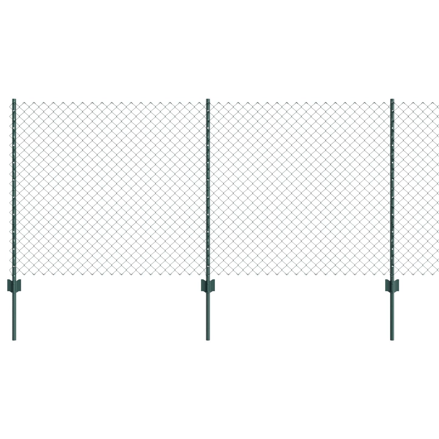 Lánccelpes kerítés oszloppal 25 x 1 m PVC-bevonatos acél Zöld