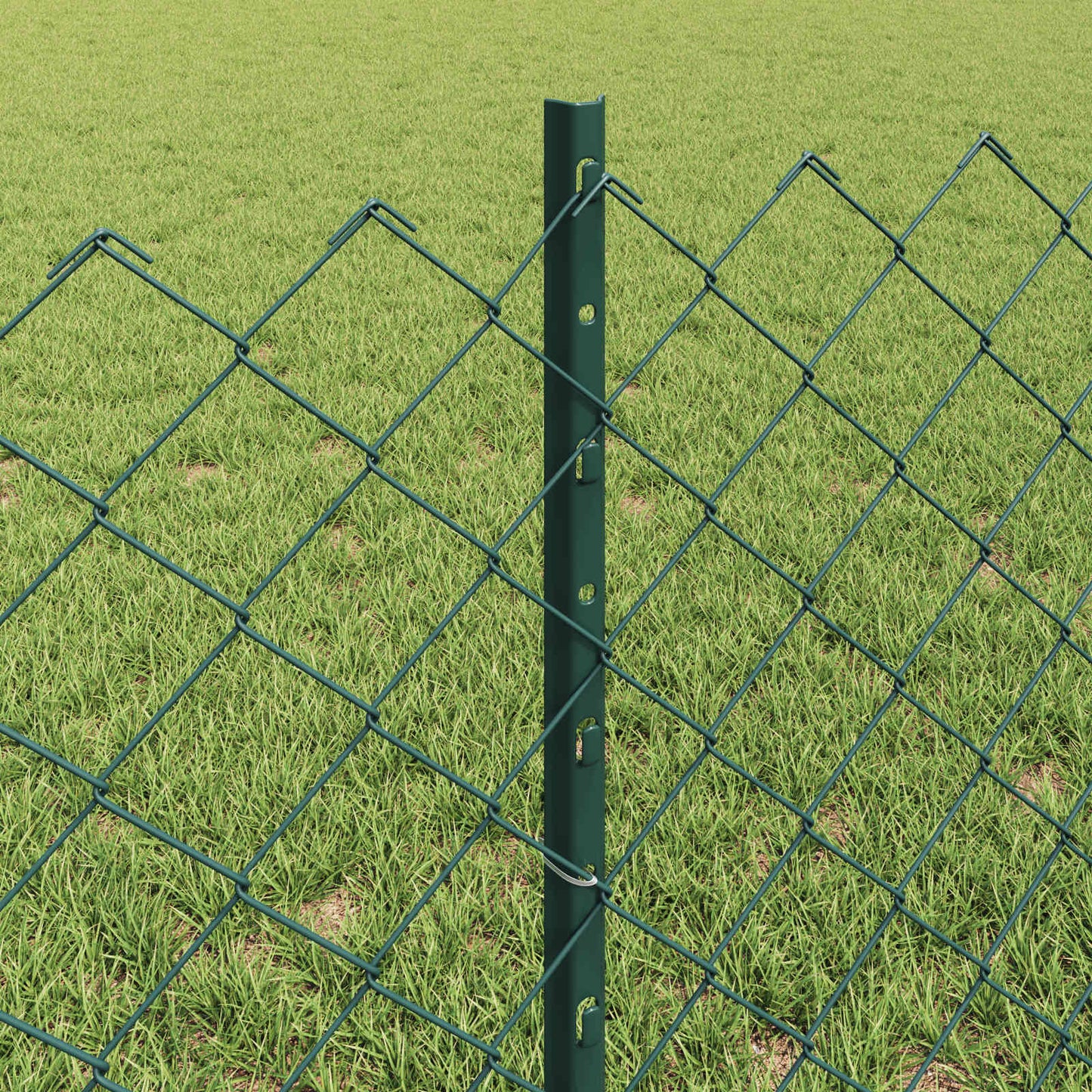 Lánccelpes kerítés oszloppal 25 x 0,6 m PVC-bevonatos acél Zöld