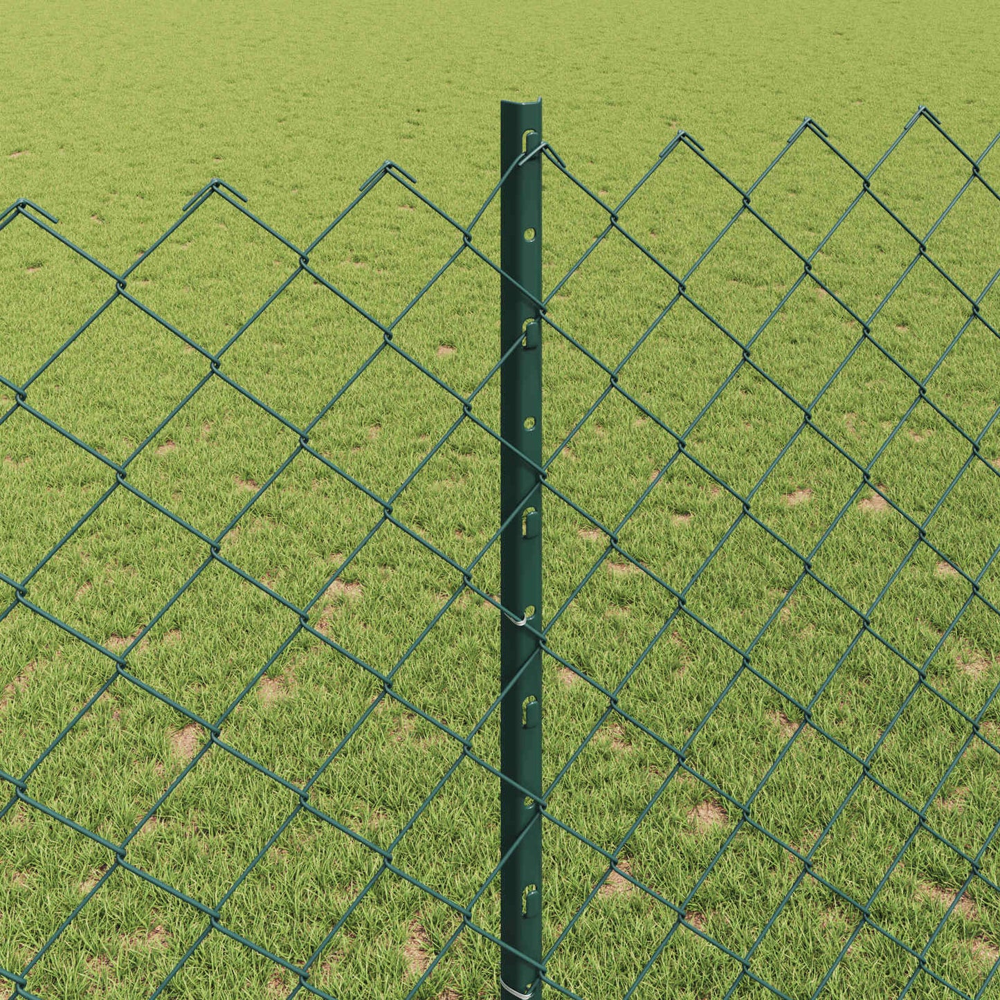 Lánccelpes kerítés oszloppal 25 x 1,4 m PVC-bevonatos acél Zöld