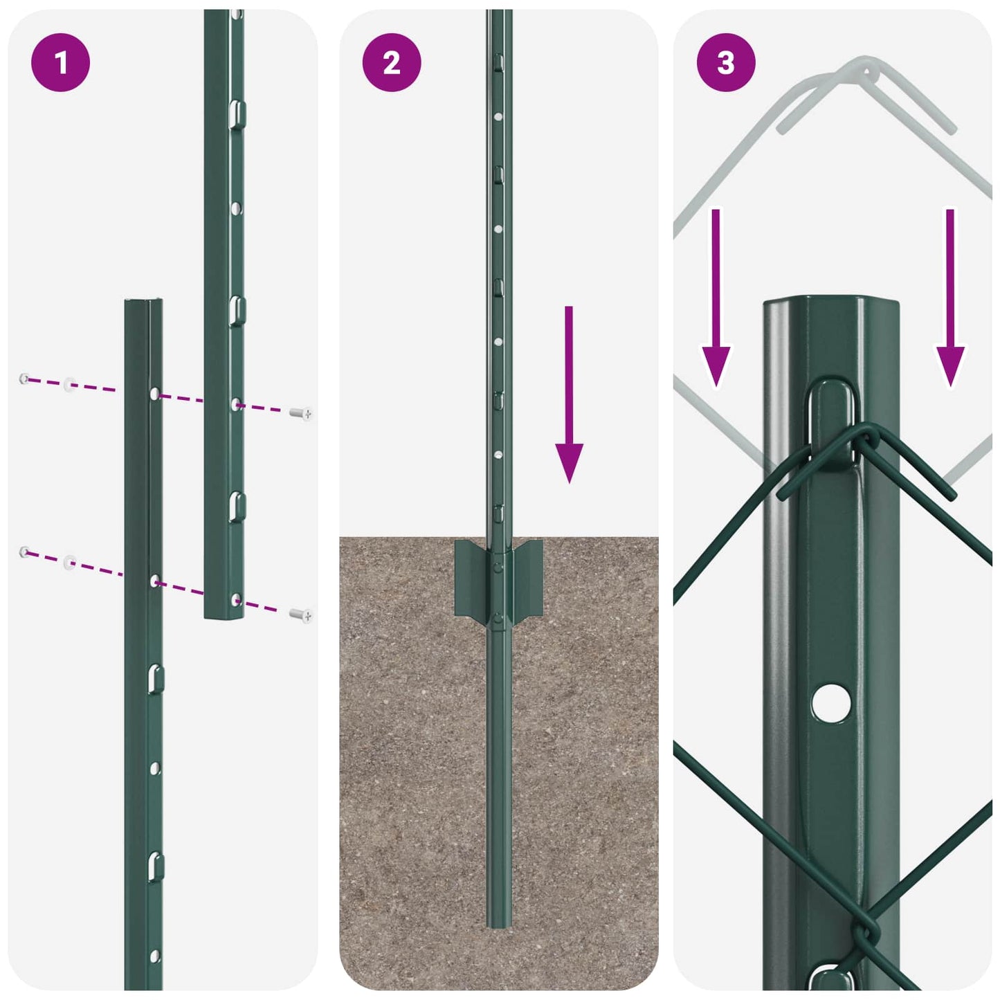 Lánccelpes kerítés oszloppal 25 x 1,4 m PVC-bevonatos acél Zöld