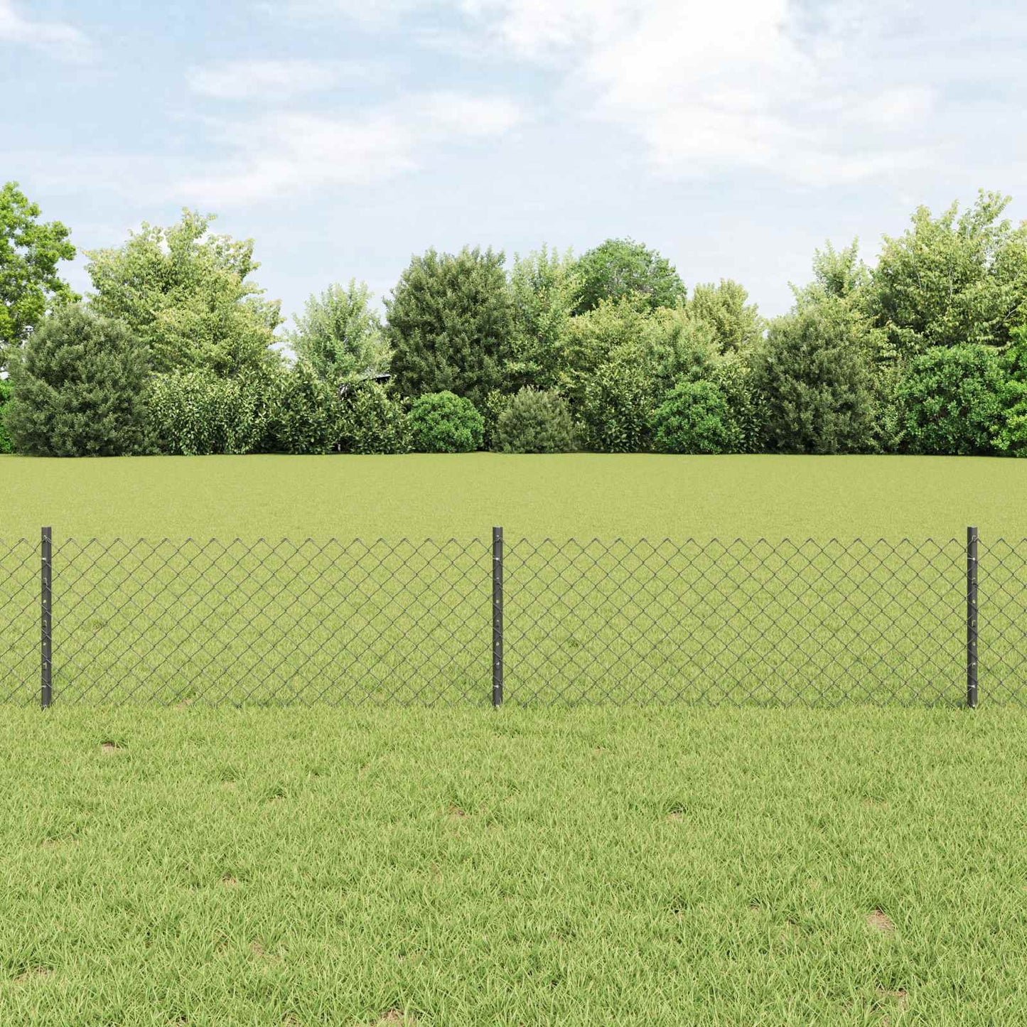 Lánccelpes kerítés oszloppal 10 x 0,4 m PVC-bevonatos acél Háló