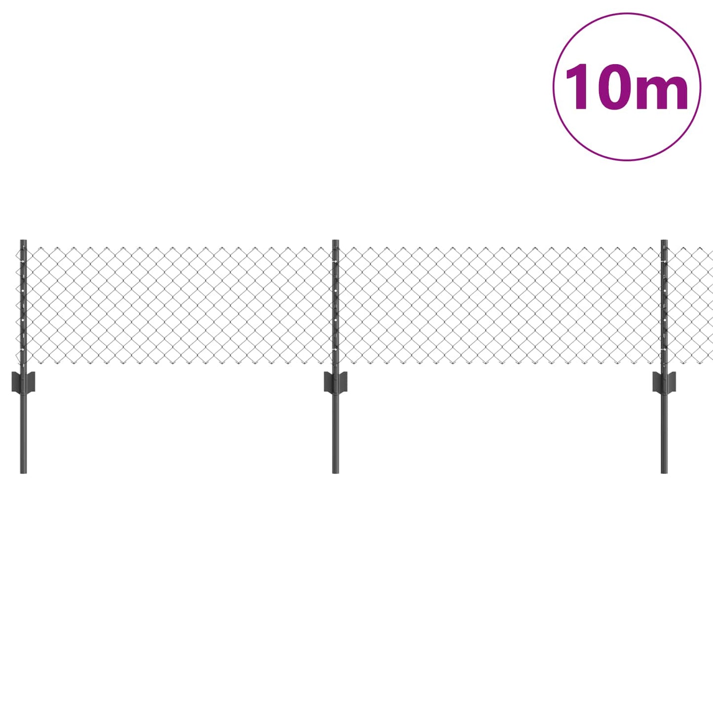 Lánccelpes kerítés oszloppal 10 x 0,4 m PVC-bevonatos acél Háló