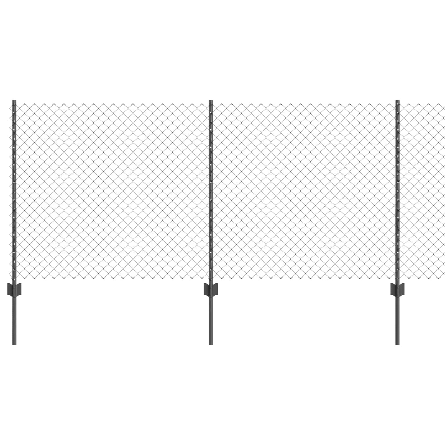 Lánccelpes kerítés oszloppal 10 x 1 m PVC-bevonatos acél Szürke