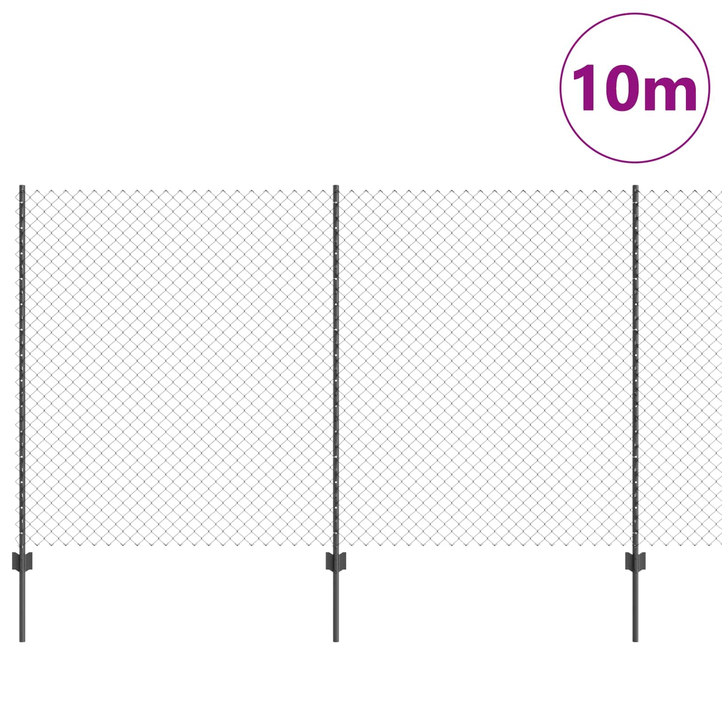 Lánccelpes kerítés oszloppal 10 x 1,4 m PVC-bevonatos acél Háló