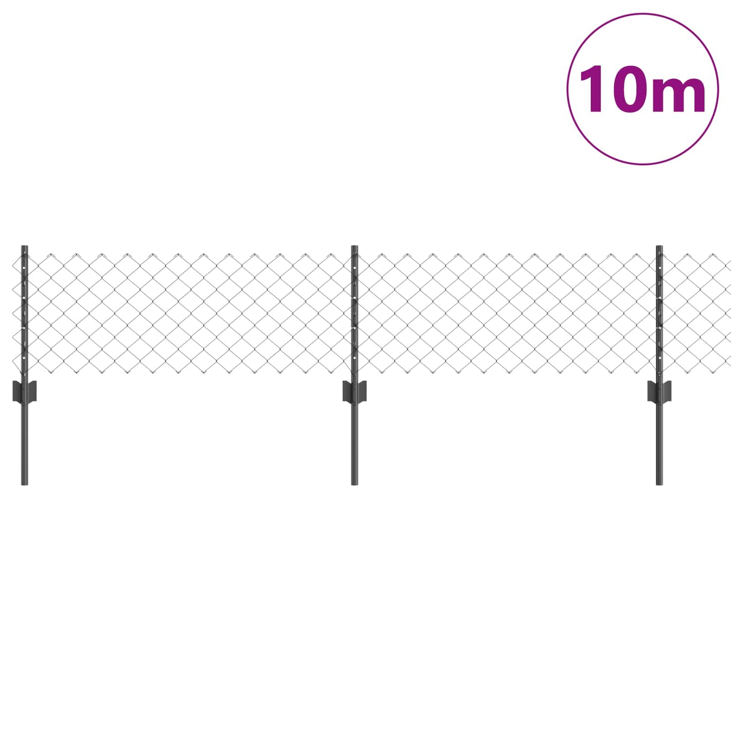 Lánccelpes kerítés oszloppal 10 x 0,4 m PVC-bevonatos acél Háló