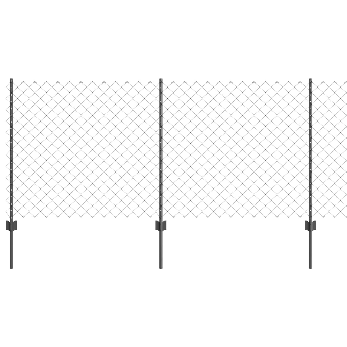 Lánccelpes kerítés oszloppal 10 x 1 m PVC-bevonatos acél Szürke