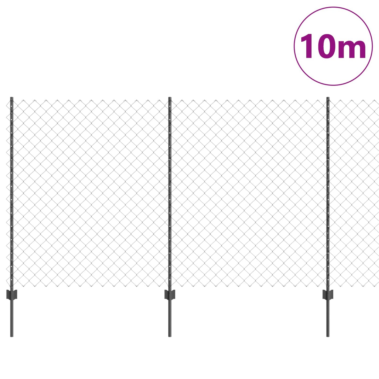 Lánccelpes kerítés oszloppal 10 x 1,4 m PVC-bevonatos acél Háló