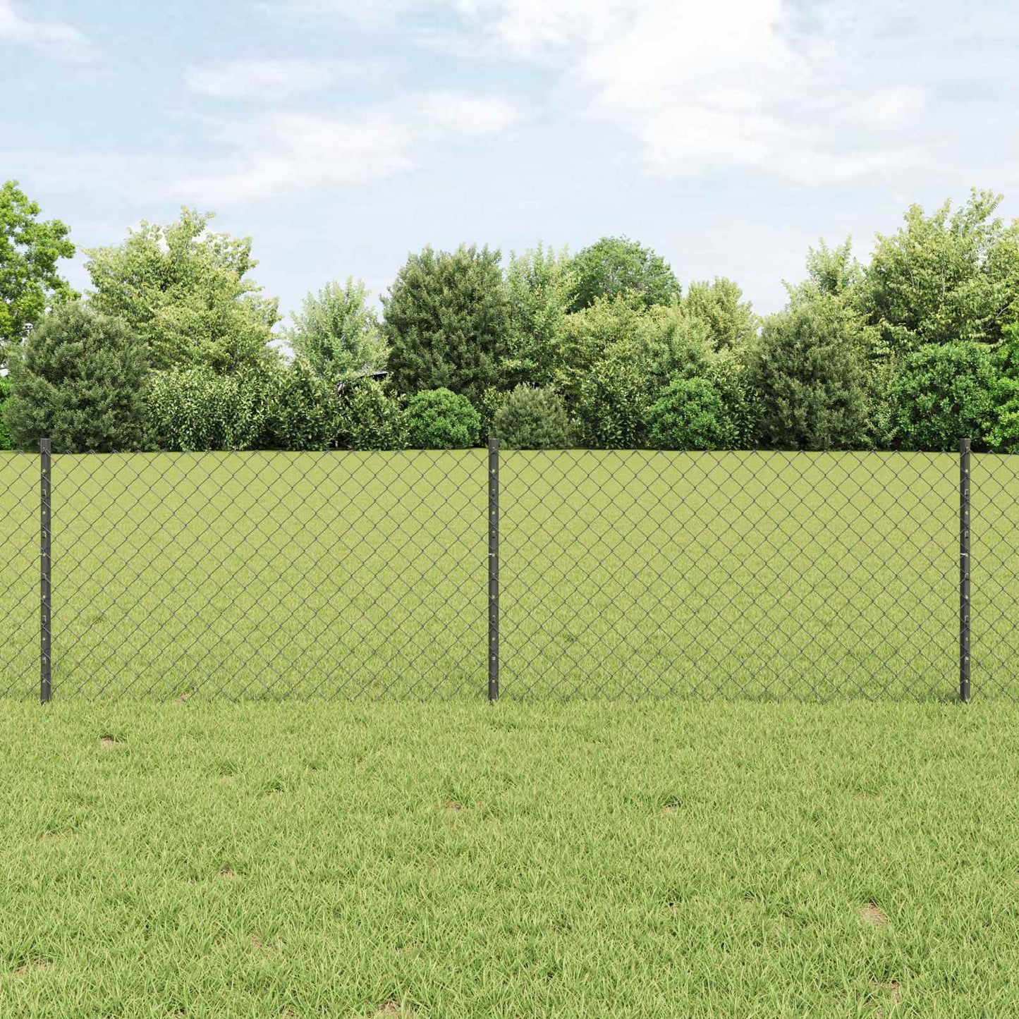 Lánccelpes kerítés oszloppal 25 x 0,6 m PVC-bevonatos acél Háló
