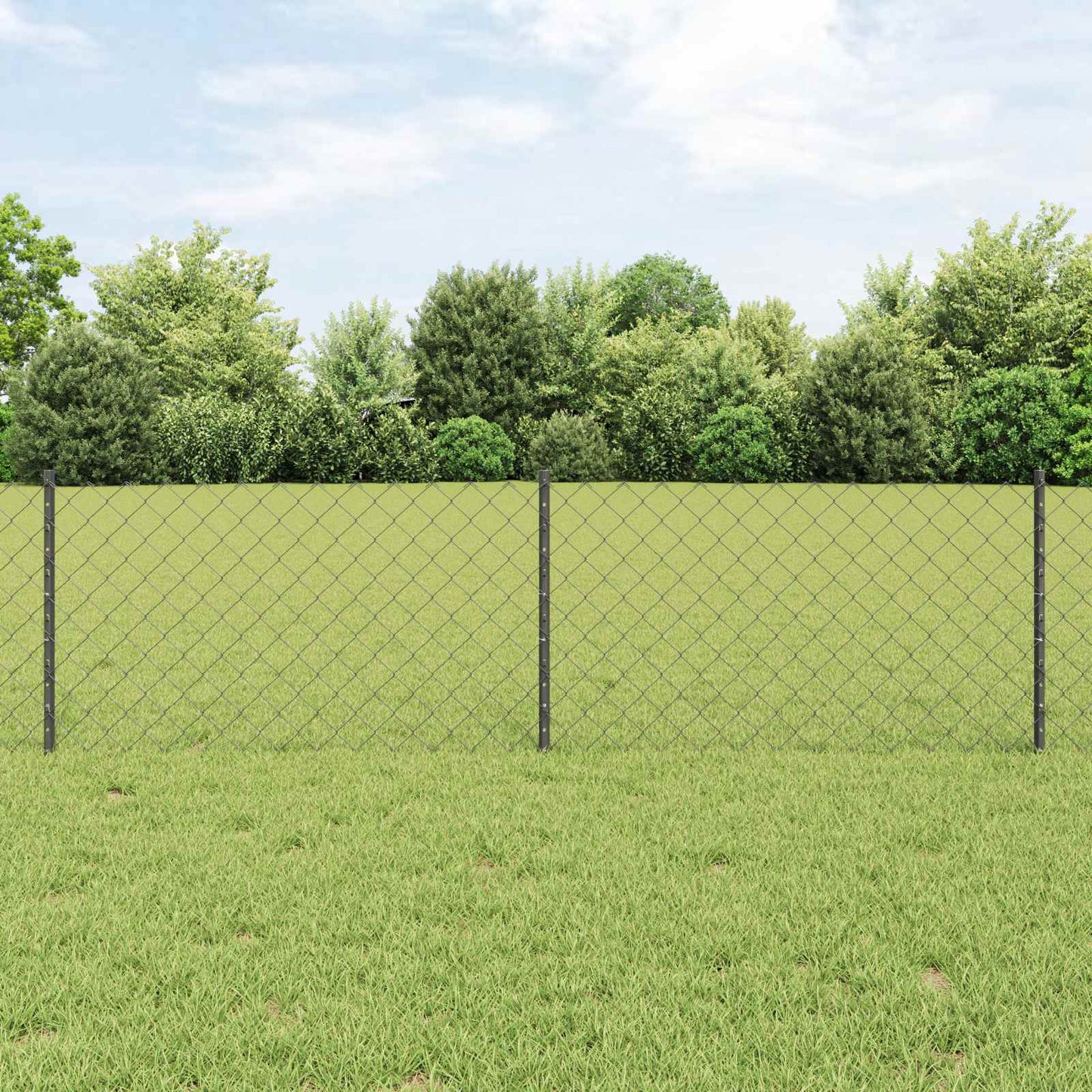 Lánccelpes kerítés oszloppal 25 x 0,6 m PVC-bevonatos acél Háló