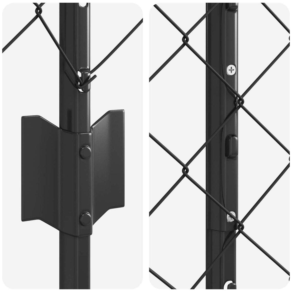 Lánccelpes kerítés oszloppal 25 x 1,2 m PVC-bevonatos acél Háló