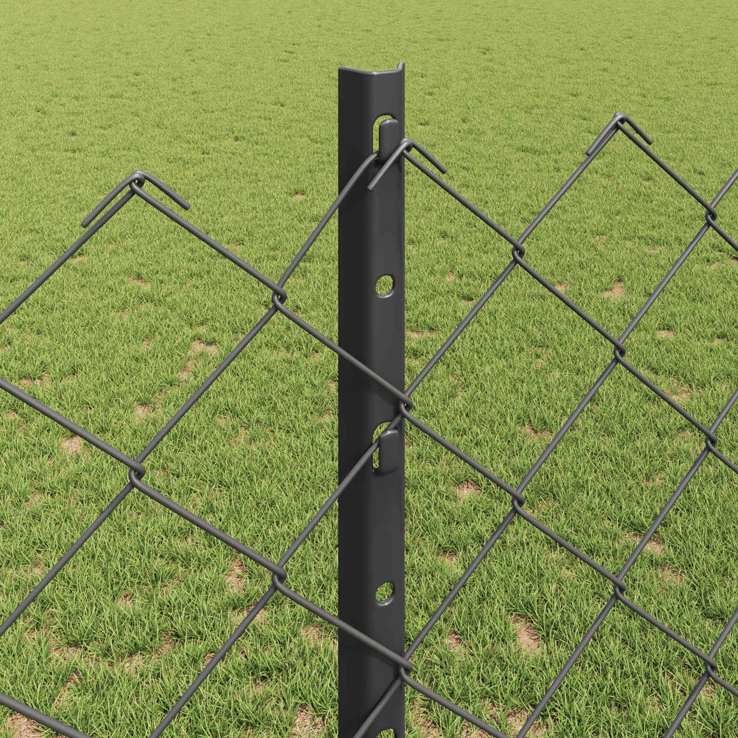 Lánccelpes kerítés oszloppal 25 x 1,2 m PVC-bevonatos acél Háló