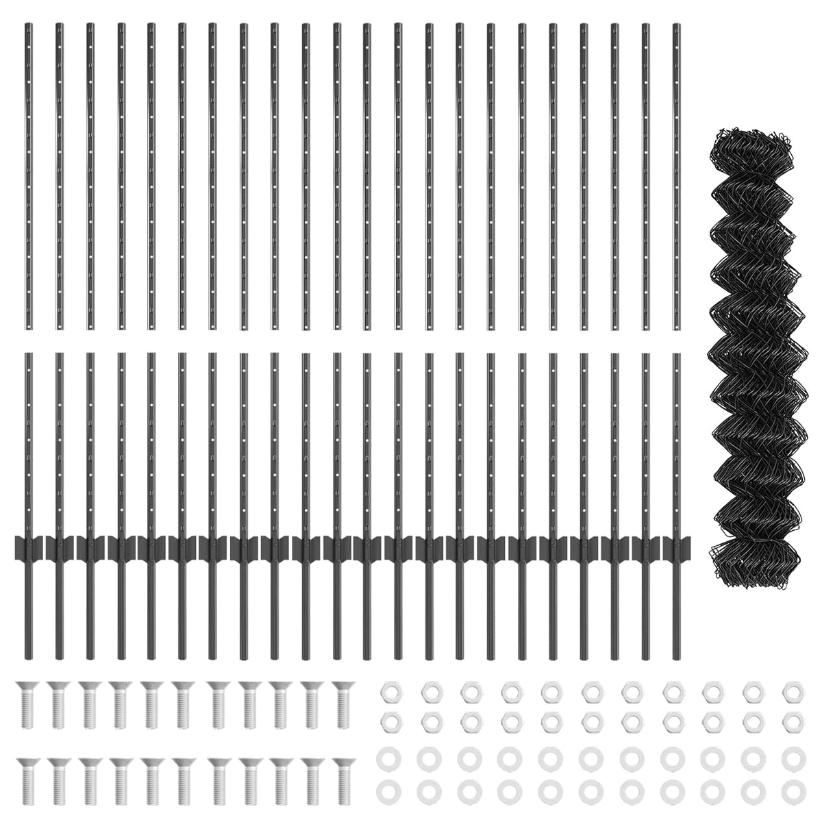 Lánccelpes kerítés oszloppal 25 x 1,2 m PVC-bevonatos acél Háló