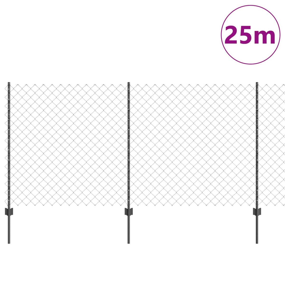 Lánccelpes kerítés oszloppal 25 x 1,2 m PVC-bevonatos acél Háló