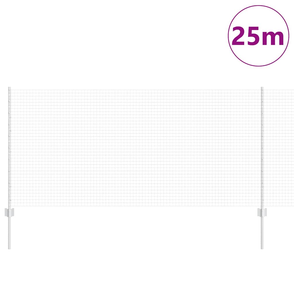 Hegesztett drótkerítés oszlopokkal 25 x 1 m Horganyzott Acél