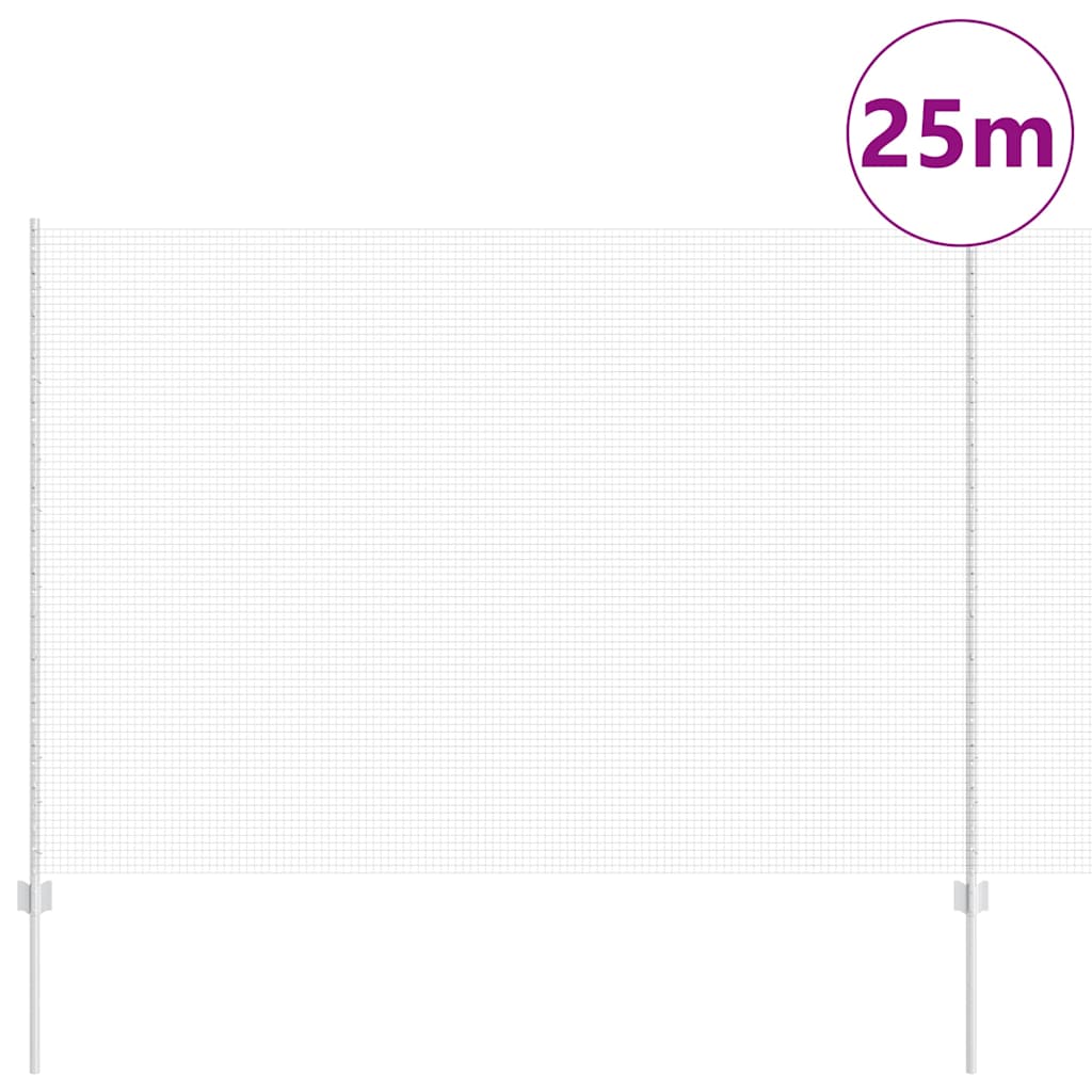 Hegesztett drótkerítés oszlopokkal 25 x 1,5 m Horganyzott Acél