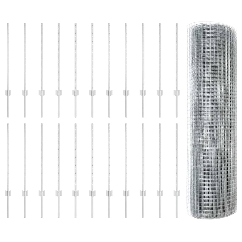 Hegesztett drótkerítés oszlopokkal 50 x 0,8 m Horganyzott Acél