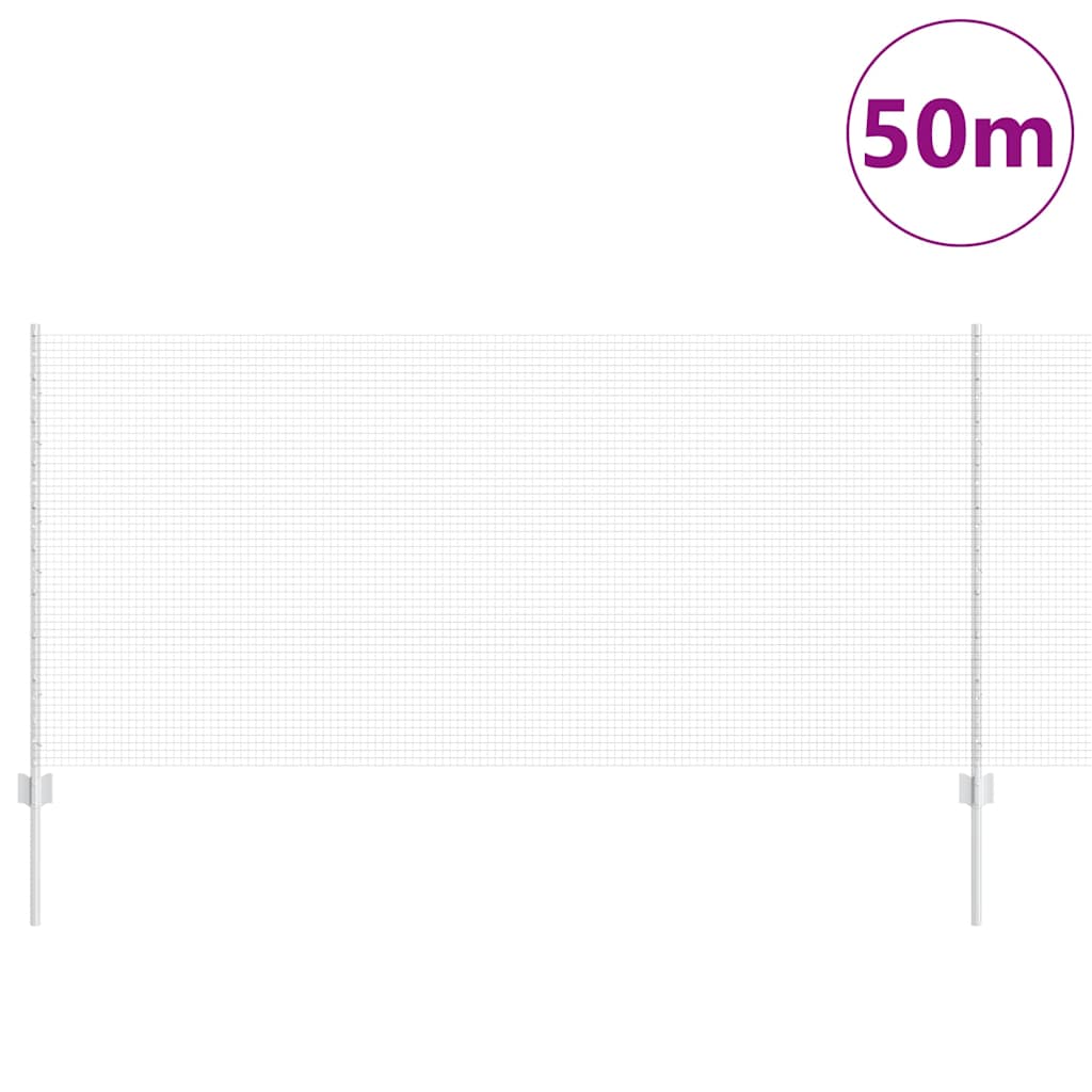 Hegesztett drótkerítés oszlopokkal 50 x 1 m Horganyzott Acél