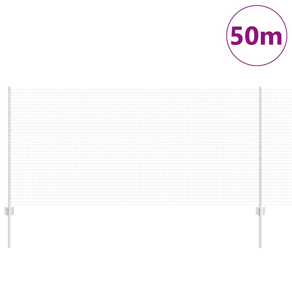 Hegesztett drótkerítés oszlopokkal 50 x 1 m Horganyzott Acél