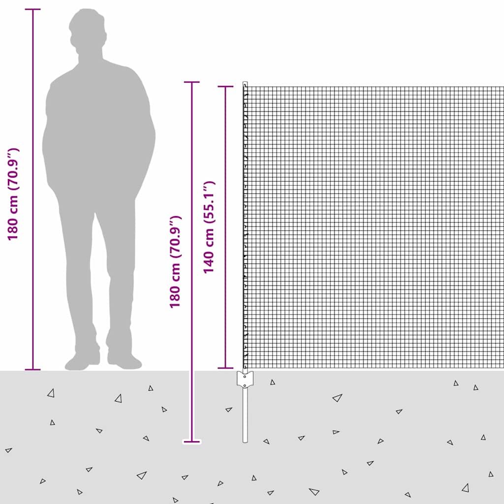 Hegesztett drótkerítés oszlopokkal 50 x 1,4 m Horganyzott Acél