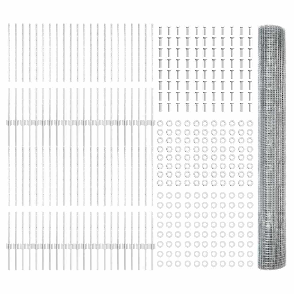 Hegesztett drótkerítés oszlopokkal 100 x 1 m Horganyzott Acél