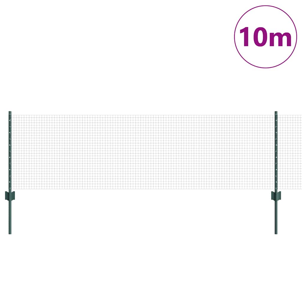 Hegesztett drótkerítés oszlopokkal 10 x 0,6 m Zöld Háló