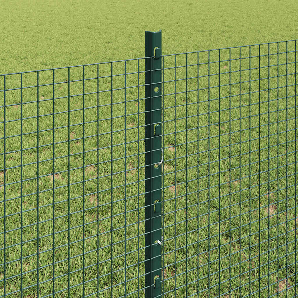 Hegesztett drótkerítés oszlopokkal 10 x 0,8 m Zöld Háló
