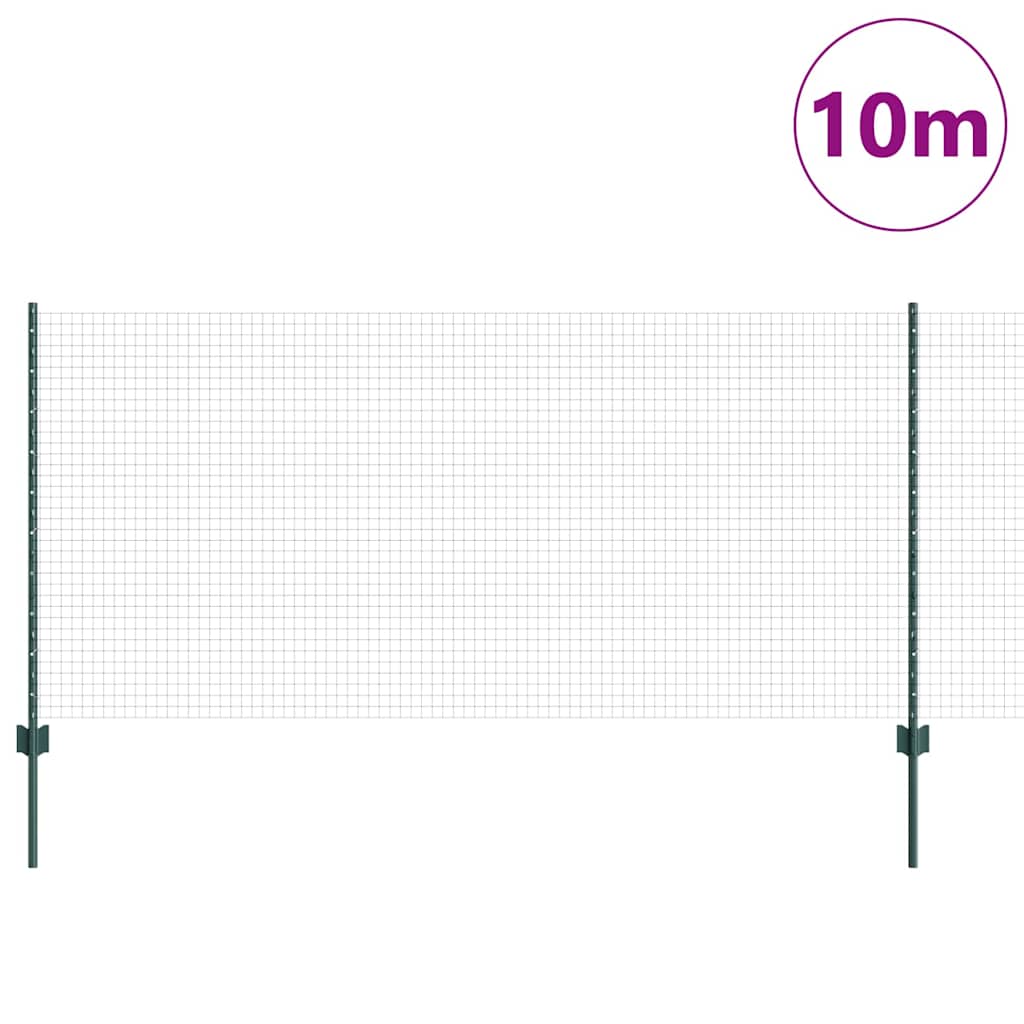 Hegesztett drótkerítés oszlopokkal 10 x 1 m Horganyzott Acél