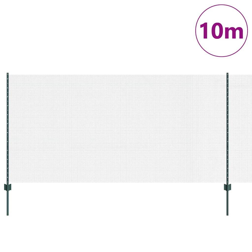 Hegesztett drótkerítés oszlopokkal 10 x 1,2 m Zöld Háló