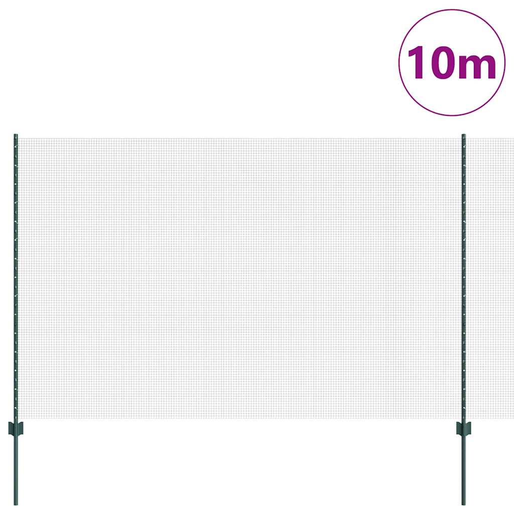 Hegesztett drótkerítés oszlopokkal 10 x 1,5 m Horganyzott Acél
