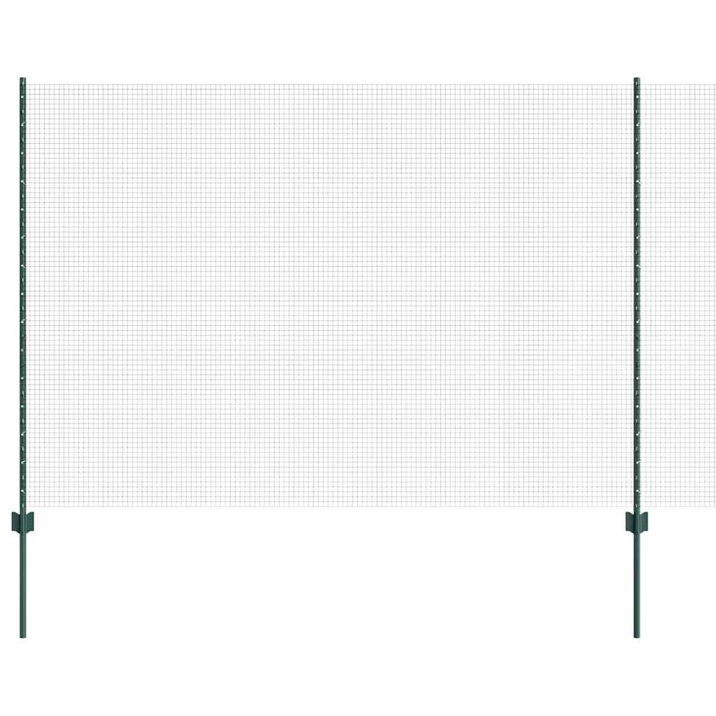 Hegesztett drótkerítés oszlopokkal 10 x 1,6 m Zöld Háló