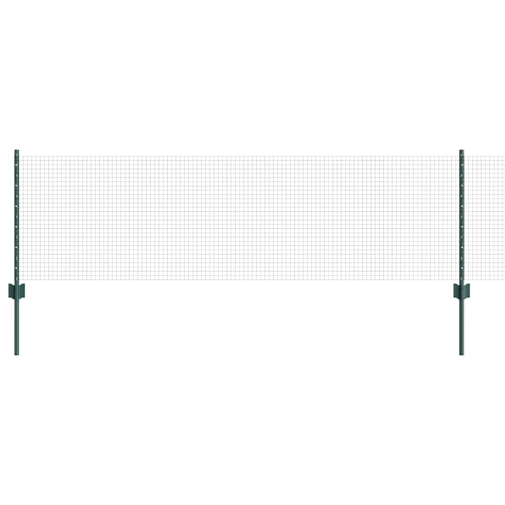 Hegesztett drótkerítés oszlopokkal 0,6 x 25 m Acél és PVC Zöld