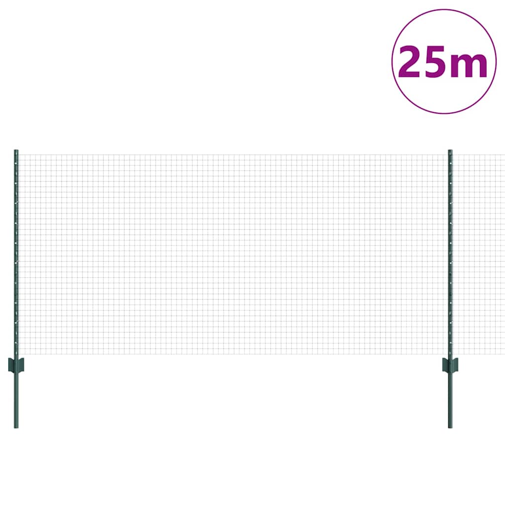 Hegesztett drótkerítés oszlopokkal 25 x 1 m Horganyzott Acél