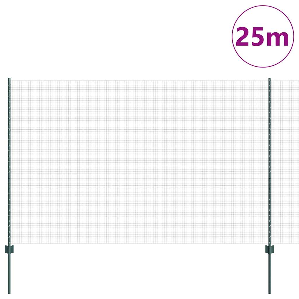 Hegesztett drótkerítés oszlopokkal 25 x 1,5 m Horganyzott Acél