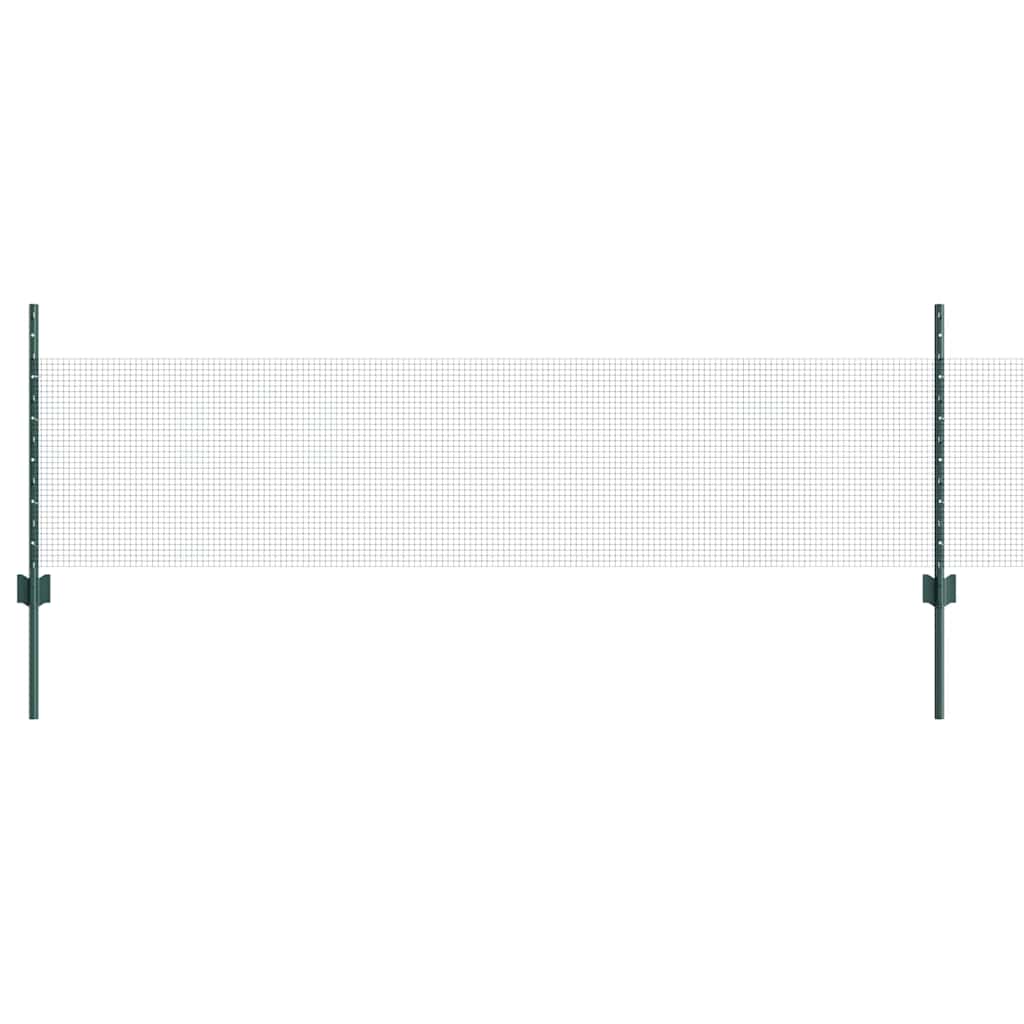 Hegesztett drótkerítés oszlopokkal 50 x 0,5 m Zöld Háló