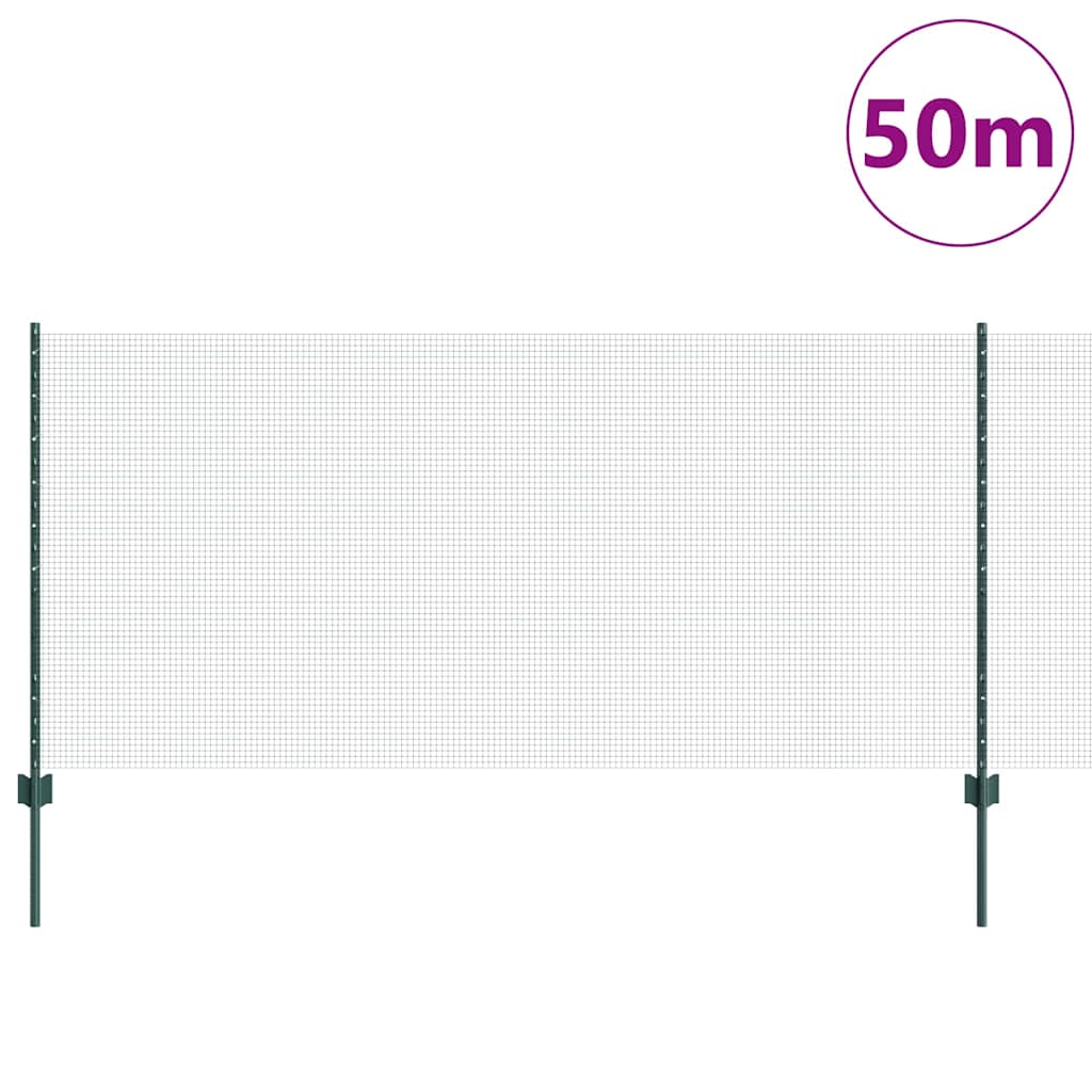 Hegesztett drótkerítés oszlopokkal 50 x 1 m PVC-bevonatos acél