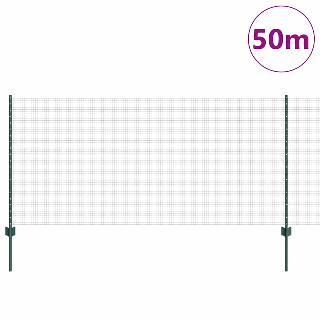 Hegesztett drótkerítés oszlopokkal 50 x 1 m PVC-bevonatos acél