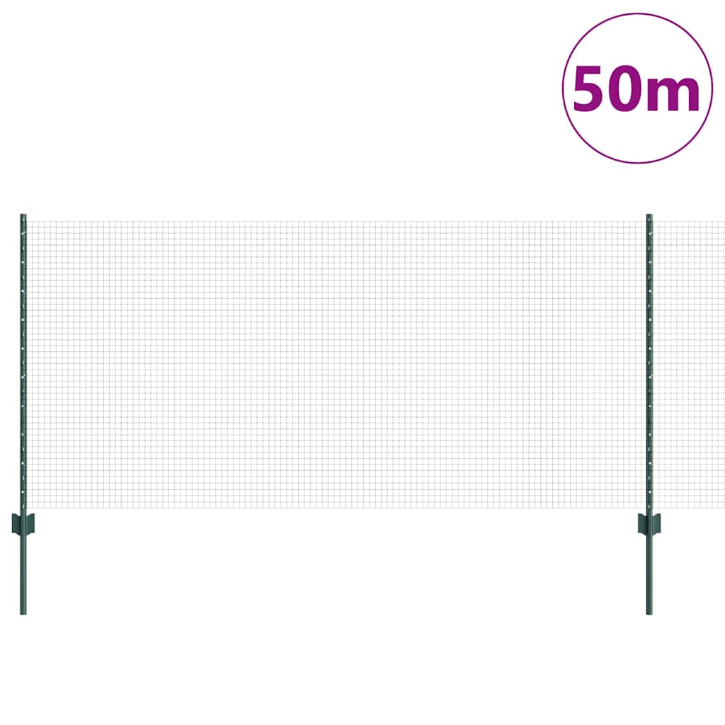Hegesztett drótkerítés oszlopokkal 50 x 1 m PVC-bevonatos acél