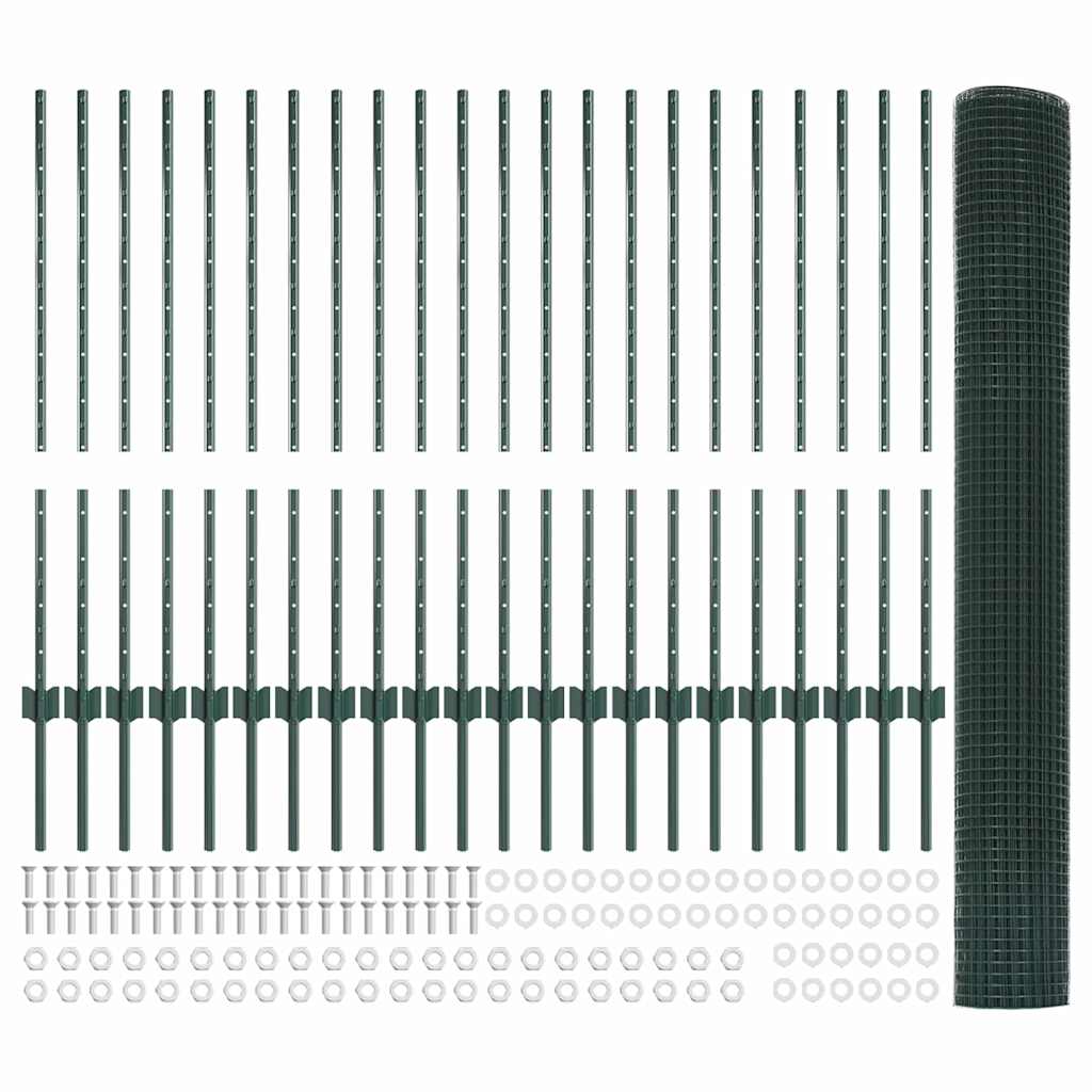 Hegesztett drótkerítés oszlopokkal 50 x 1 m PVC-bevonatos acél