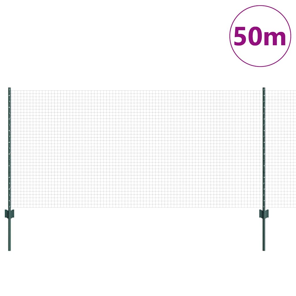 Hegesztett drótkerítés oszlopokkal 50 x 1 m PVC-bevonatos acél