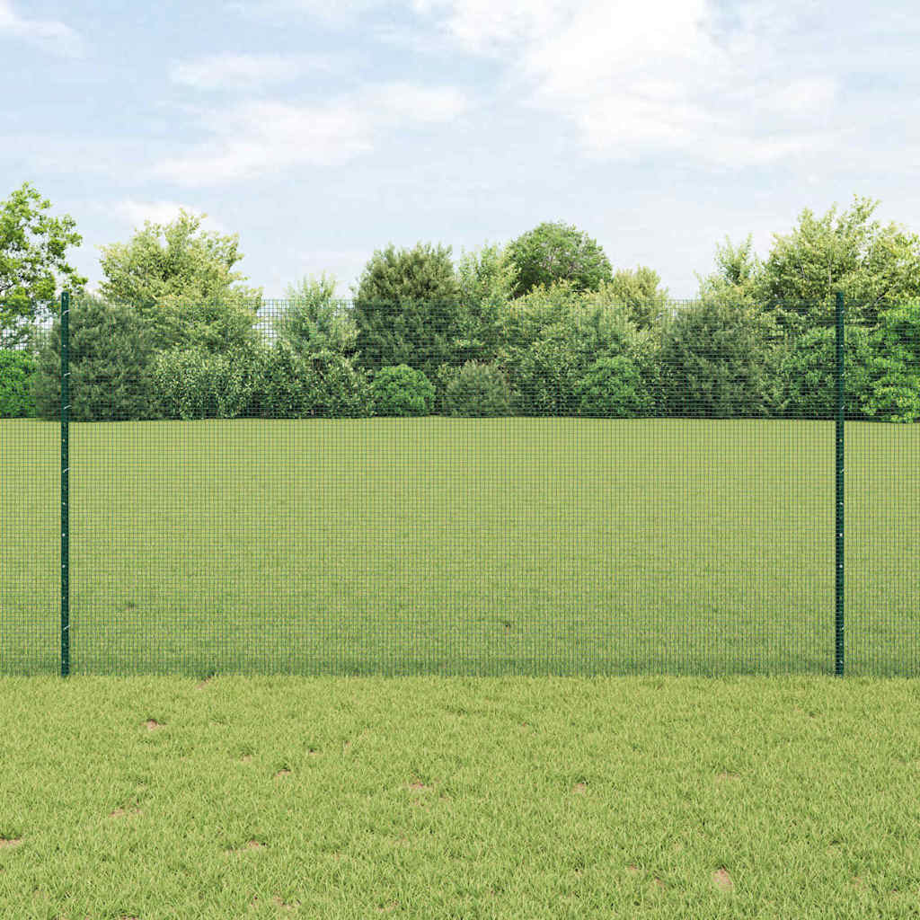 Hegesztett drótkerítés oszlopokkal 50 x 1,2 m Zöld Háló