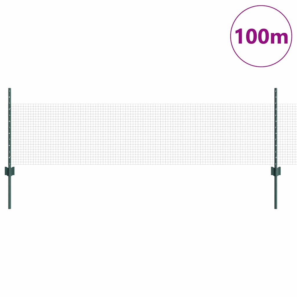 Hegesztett drótkerítés oszlopokkal 100 x 0,5 m Zöld Háló