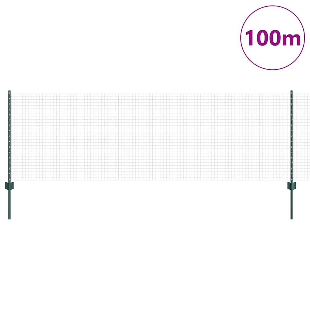 Hegesztett drótkerítés oszlopokkal 100 x 0,8 m Zöld Háló