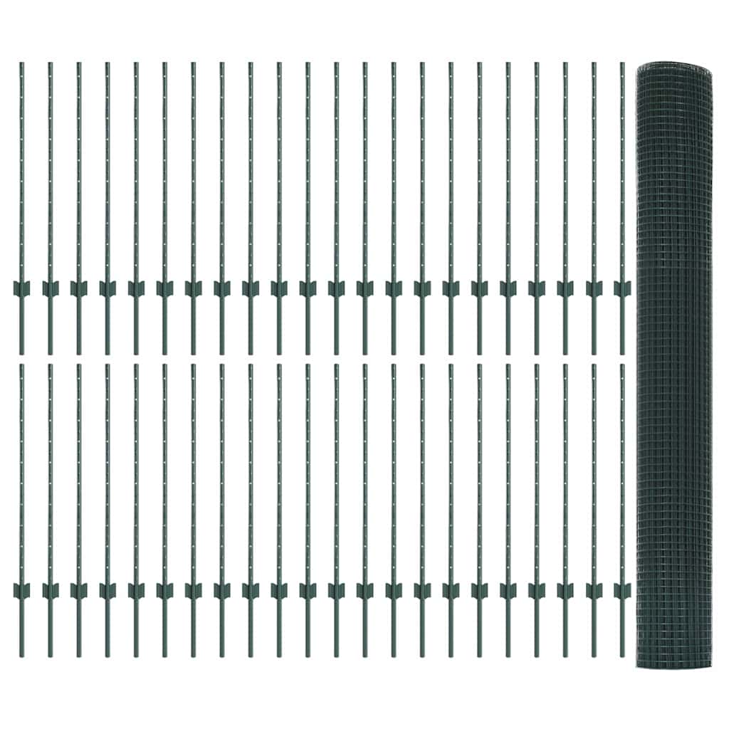 Hegesztett drótkerítés oszlopokkal 100 x 1 m PVC-bevonatos acél