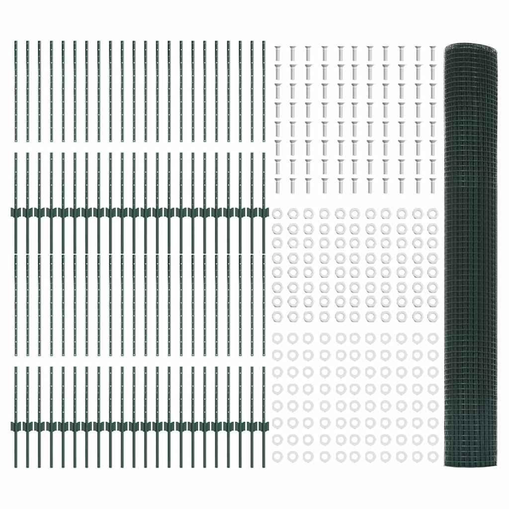 Hegesztett drótkerítés oszlopokkal 100 x 1 m PVC-bevonatos acél