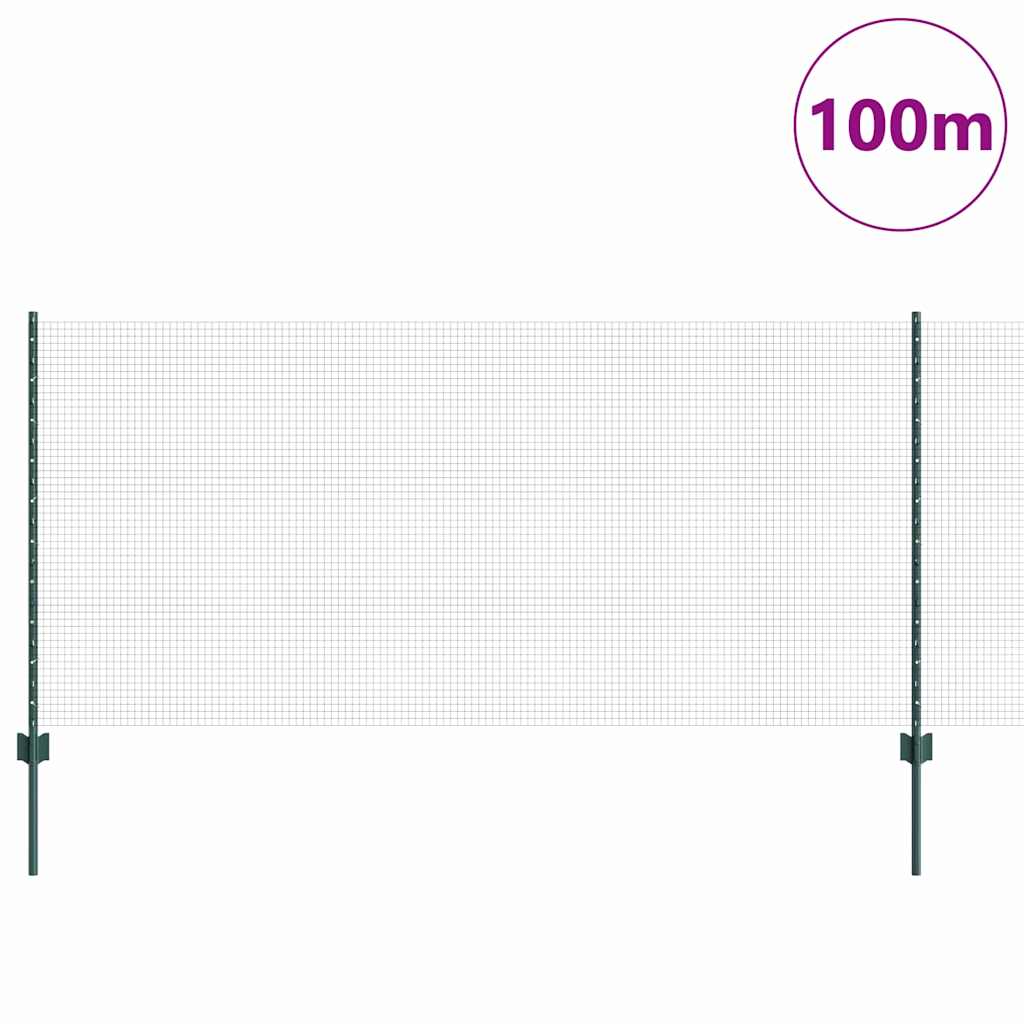 Hegesztett drótkerítés oszlopokkal 100 x 1 m PVC-bevonatos acél